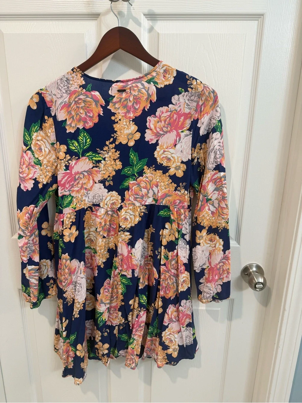 Maaji Navy Floral Coverup with Pink & Green Blooms